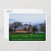 手書きのミニマル写真移動の発表 ポストカード (正面/裏面)