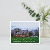 手書きのミニマル写真移動の発表 ポストカード (スタンド正面)