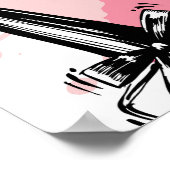 手書きのメイク、ヴィンテージグラフィックパターン。 ポスター (角)