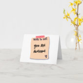 手書きのメモを自分に:お前は素晴らし! カード (黄色い花)