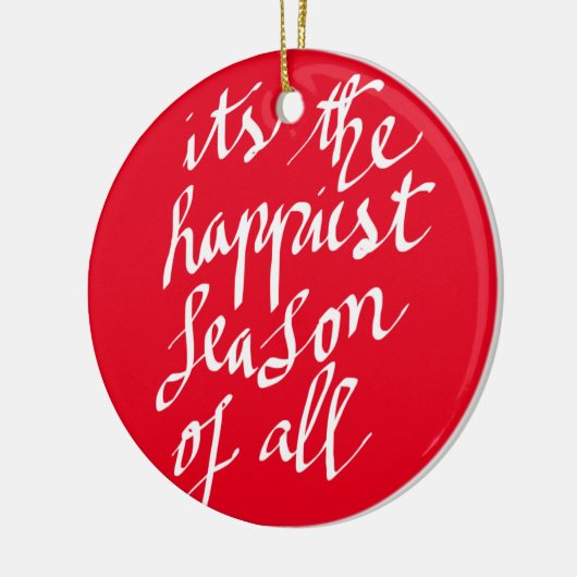 手書きのメリークリスマスの原稿の休日 セラミックオーナメント (左)