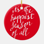 手書きのメリークリスマスの原稿の休日 セラミックオーナメント (裏面)