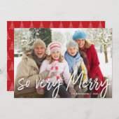 手書きのメリー白い脚本の写真 シーズンカード (正面/裏面)