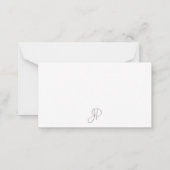 手書きのモノグラムのな最小主義のテンプレートのシンプル ノートカード (裏面)