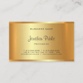 手書きのモノグラムの魅力的な金ゴールドモダン表情 名刺 (裏面)