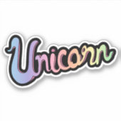 手書きのユニコーン書 シール (正面)