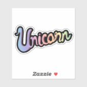 手書きのユニコーン書 シール (シート)