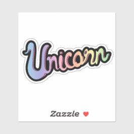 手書きのユニコーン書 シール