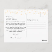 手書きのラスティックウェディングフォト感謝カード ポストカード (裏面)