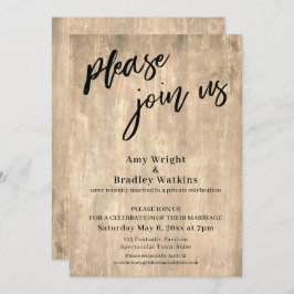 手書きのラスティックスタイル　受付のみのご案内 招待状