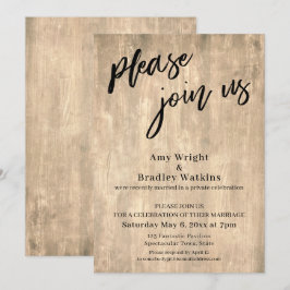 手書きのラスティックスタイル　受付のみ 招待状