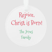 手書きのラテンゴーデートレジョイスクリスマス オーナメント (裏面)