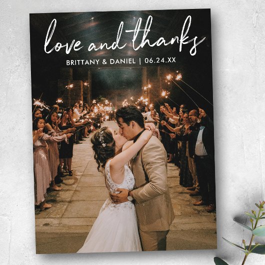 手書きのラブサンクス ウェディング ポストカード