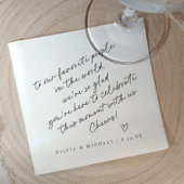 手書きのラブノートスタイルのハートウェディング スタンダードカクテルナプキン