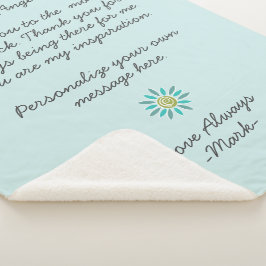 手書きのラブレターまたはメッセカスタムージ  シェルパブランケット