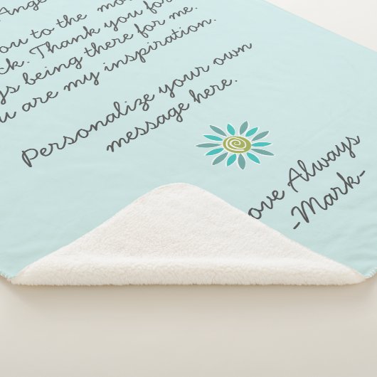 手書きのラブレターまたはメッセカスタムージ  シェルパブランケット (3/4)