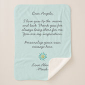 手書きのラブレターまたはメッセカスタムージ  シェルパブランケット (正面)