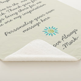 手書きのラブレターまたはメッセカスタムージ シェルパブランケット