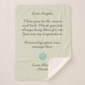 手書きのラブレターまたはメッセカスタムージ シェルパブランケット (正面)