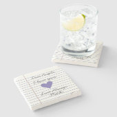 手書きのラブレターまたはメッセージのカスタム ストーンコースター (横)