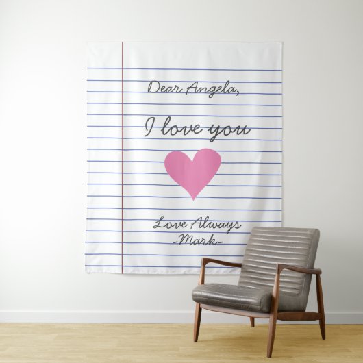 手書きのラブレターまたはメッセージをカスタマイズしたノートブック タペストリー (インサイチュ)