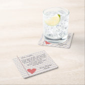 手書きのラブレターまたはメッセージ     スクエアペーパーコースター (インサイチュ)