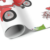 手書きのレトロなクリスマススクーター ラッピングペーパー (ロールコーナー)