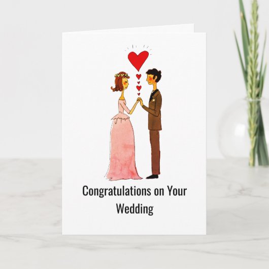 手書きのロマン結婚チックなカップル カード (正面)