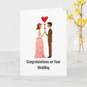 手書きのロマン結婚チックなカップル カード (黄色い花)