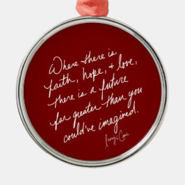 手書きの信仰希望ラブレッドスピリチュアルラウンド メタルオーナメント