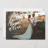 手書きの信仰、希望、愛の写真 シーズンカード (正面)