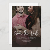 手書きの写真エレガントな結婚式 セーブザデート (正面/裏面)