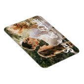 手書きの写真モダンの日付を結婚保存する マグネット (右側)