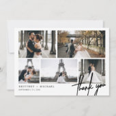 手書きの写真モダンコラージュ サンキューカード (正面)