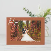 手書きの写真モダンテラコッタ サンキューカード (スタンド正面)