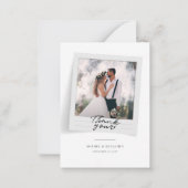 手書きの写真結婚ありがとう ノートカード (正面)