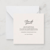 手書きの写真結婚ありがとう ノートカード (裏面)