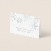 手書きの冬の雪片 | クリスマス 箔カード (正面)