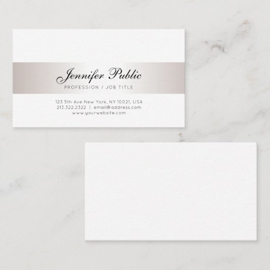 手書きの原稿のエレガントでフェイクな銀製の書道 名刺 (正面/裏面)