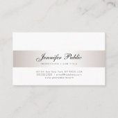 手書きの原稿のエレガントでフェイクな銀製の書道 名刺 (正面)