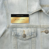 手書きの原稿のエレガントな魅力の金ゴールドのテンプレート 名札 (インサイチュ)