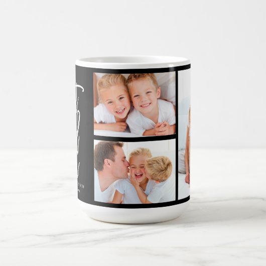 手書きの原稿の最も最高のなパパの写真のコラージュ コーヒーマグカップ (中央)