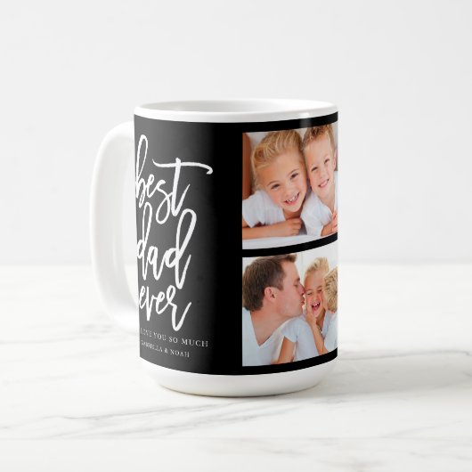 手書きの原稿の最も最高のなパパの写真のコラージュ コーヒーマグカップ (正面左)