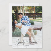 手書きの古い金の日付写真を保存 招待状 (正面)