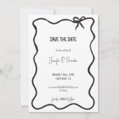 手書きの古い金の日付写真を保存 招待状 (裏面)