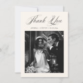 手書きの古い金結婚の サンキューカード (正面)