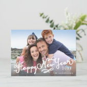 手書きの台本ハッピー・ニュー・イヤー・ホリデー・フォト シーズンカード (スタンド正面)