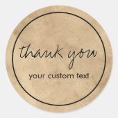 手書きの台本ビジネスありがとうクラフトルック ラウンドシール (正面)