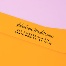 手書きの名前とシンプル差出人住所