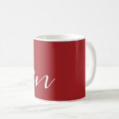 手書きの名前個人用Mug Cranberry Red コーヒーマグカップ (正面右)